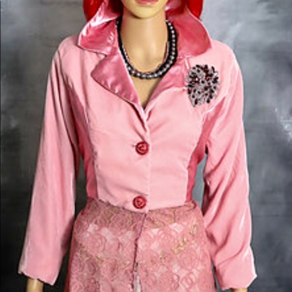 Velvet Blazer with Brooch